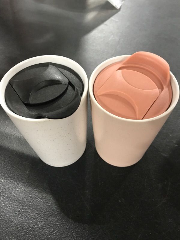 Photo 1 of [2 Pack] Ceramic Travel Mug- Pink & Black
