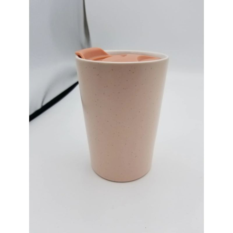 Photo 2 of [2 Pack] Ceramic Travel Mug- Pink & Black
