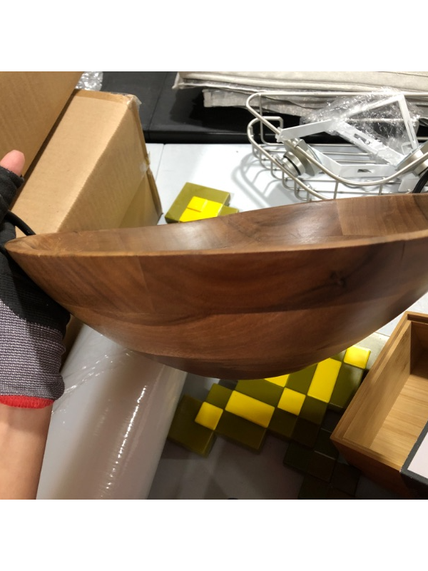 Photo 2 of 123oz Wood Serving Bowl Black - Threshold™ **looks a little uneven**

