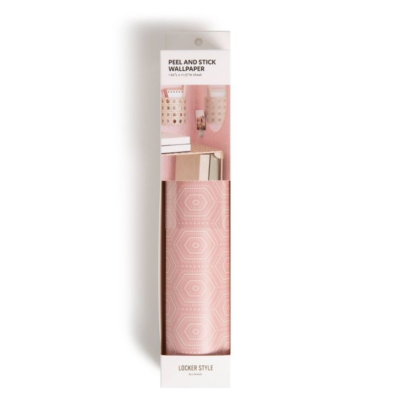 Photo 1 of 2 rolls - Locker Wallpaper Neutral Boho Pink - U Brands
