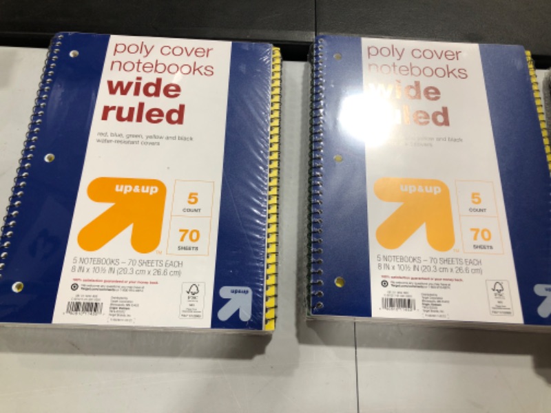 Photo 2 of 2- 5pk 1 Subject Wide Ruled Spiral Notebooks - up & up™

