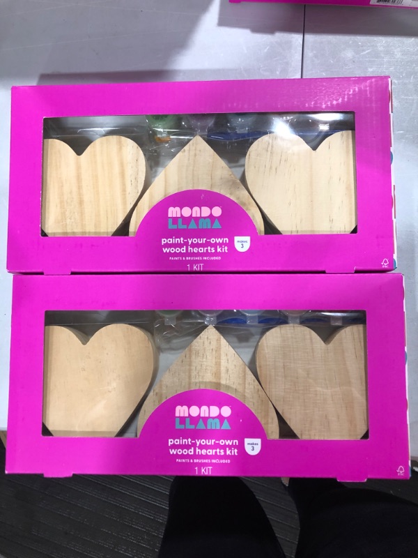 Photo 1 of 2-3pk Paint-Your-Own Valentine's Day Wood Hearts - Mondo Llama™
