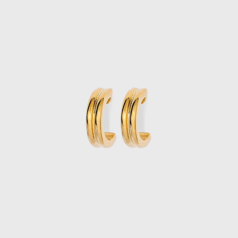 Photo 1 of 14K Gold Plated Ridge Hoop Earrings - A New Day™


