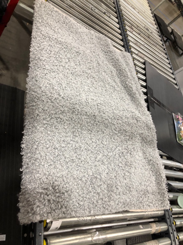 Photo 2 of  4 x 6 Light Grey Indoor Solid Washable Area Rug
