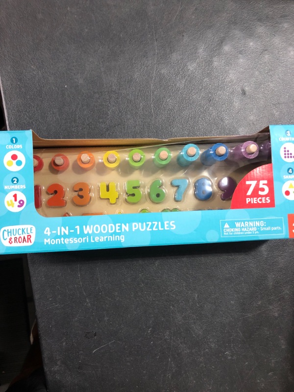 Photo 2 of Chuckle  Roar Montessori Shapes  Numbers Learning Puzzle 76pc