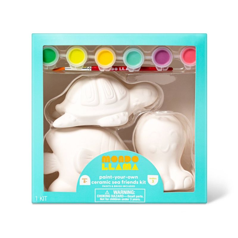 Photo 1 of 2 PACK Paint-Your-Own Ceramic Sea Friends Kit Turtle/Fish/Octopus - Mondo Llama

