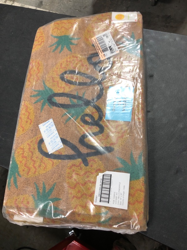 Photo 1 of 1'6"x2'6" Hello Pineapples Doormat Yellow - Sun Squad 4pck