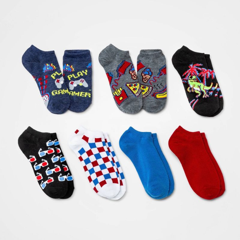 Photo 1 of 2 PACK - Boys' 7pcs 3D Glasses Dino No Show Socks - Cat & Jack™
