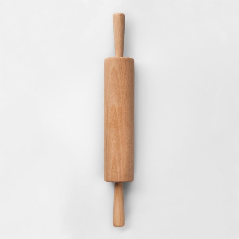 Photo 1 of 10" Rolling Pin Beech Wood - Made by Design , Brown
