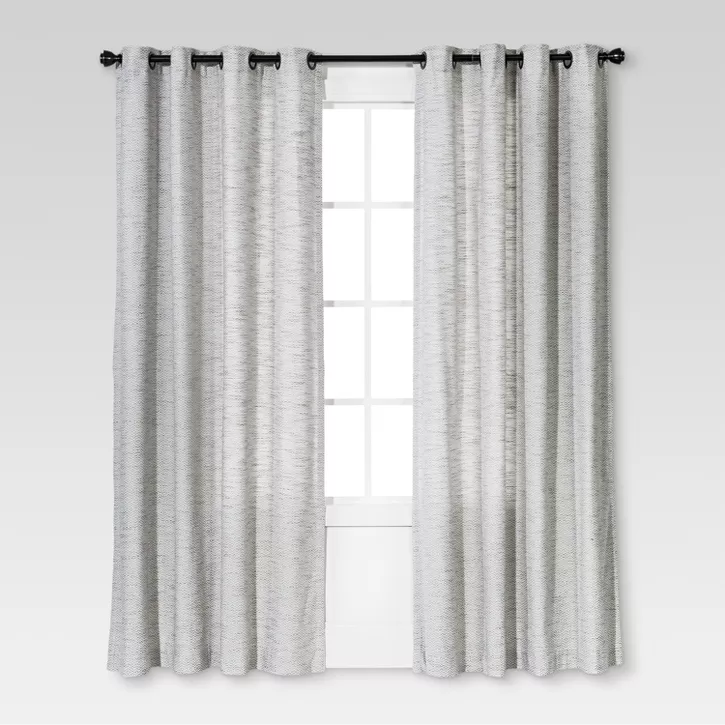 Photo 1 of 1pc Light Filtering Diamond Weave Window Curtain Panel - Threshold™

