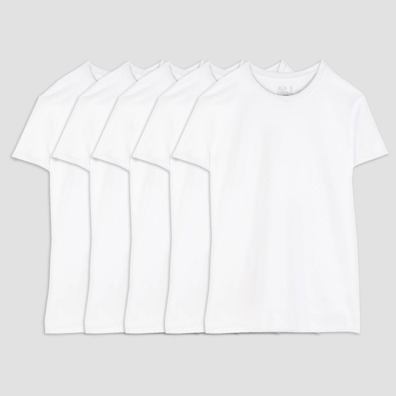 Photo 1 of Fruit of the Loom Men S CoolZone White Crew Undershirts 5 Pack Sizes S-MEDIUM 
