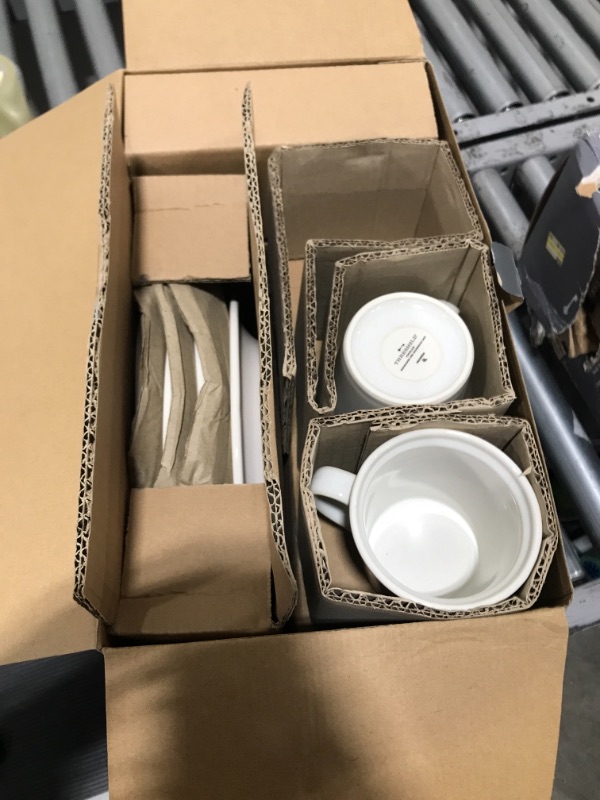 Photo 2 of 16pc Porcelain Square Dinnerware Set White - Threshold™

