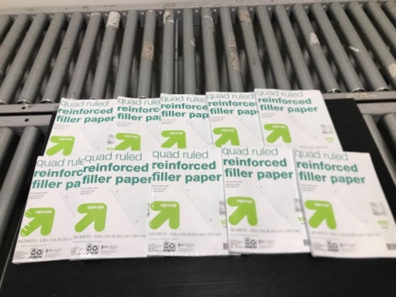 Photo 2 of 10 PACK 100ct Quad Ruled Filler Paper Reinforced - up & up™

