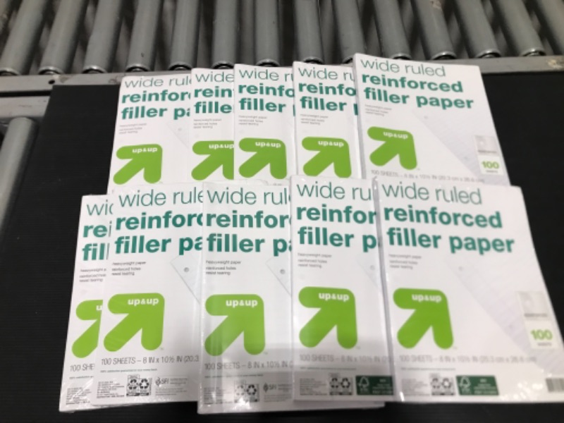 Photo 2 of 10 PACK 100ct Wide Ruled Reinforced Filler Paper - up & up™
