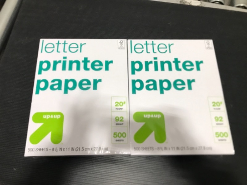 Photo 2 of 2 PACK 500ct Letter Printer Paper White - up & up™

