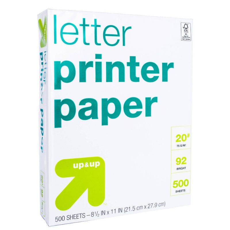 Photo 1 of 2 PACK 500ct Letter Printer Paper White - up & up™

