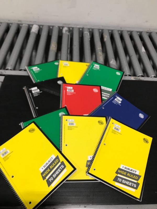Photo 1 of 10 1 SUBJECT WIDE RULED 70 SHEET NOTEBOOKS!! - COLORS VARY!!