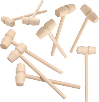 Photo 1 of 30 Pcs Mini Wood Mallet for Chocolate breakable Heart seafood jewelry toy lacquer free