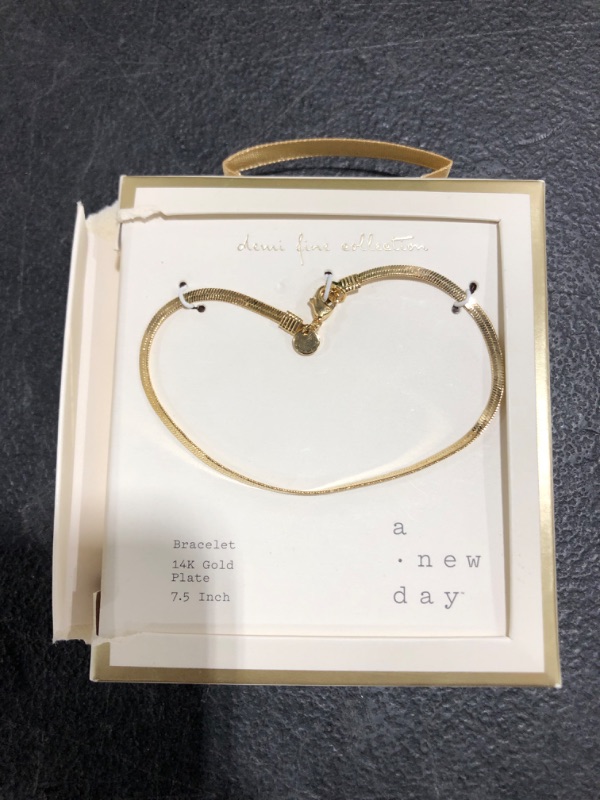 Photo 2 of 14K Gold Plated Herringbone Chain Bracelet - a New Day

