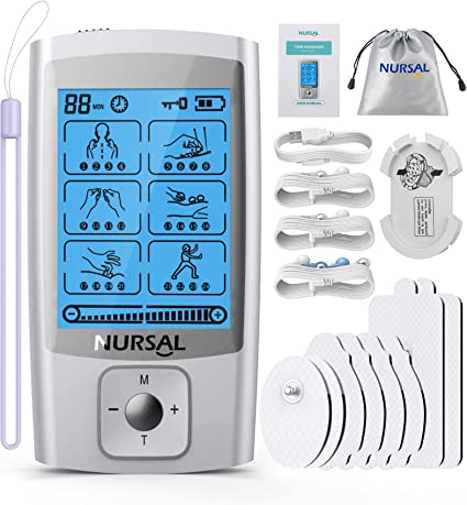 Photo 1 of NURSAL 24 Modes TENS Unit Muscle Stimulator with Continuous Stimulation, Rechargeable Electronic Pulse Massager with 8 Pads for Back and Shoulder Pain Relief and Muscle Strength
OPEN BOX.