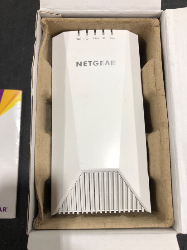 Photo 2 of NETGEAR WiFi Mesh Range Extender EX7500 - Coverage up to 2300 sq.ft. and 45 devices with AC2200 Tri-Band Wireless Signal Booster & Repeater (up to 2200Mbps speed), plus Mesh Smart Roaming. OPEN BOX. PRIOR USE. 
