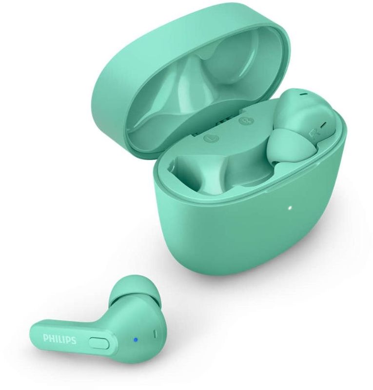 Photo 1 of Philips 2000 Series TAT2206GR/00 Headphones/headset True Wireless Stereo (TWS) in-ear Calls/Music Bluetooth Turquoise. OPEN BOX. PRIOR USE.
