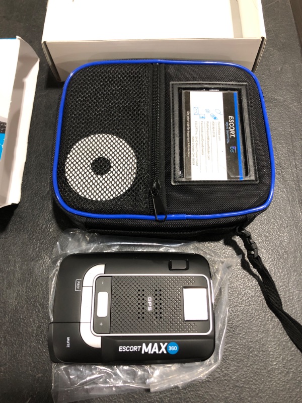 Photo 3 of ESCORT MAX360 Laser Radar Detector - GPS, Directional Alerts, Dual Antenna Front and Rear, Bluetooth Connectivity, Voice Alerts, OLED Display, Escort Live. OPEN BOX. 
