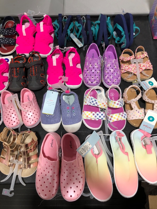 Photo 1 of LOT OF ASSORTED TODDLER & YOUTH SANDALS AND FOOTWEAR. SIZES VARY. 