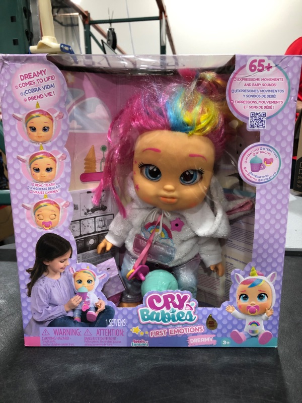 Photo 2 of Cry Babies First Emotions Dreamy Interactive Doll with 65+ Sounds! 3+ Years. OPEN BOX. PRIOR USE. 
