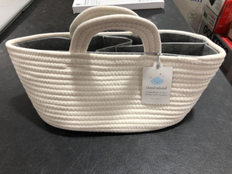 Photo 1 of Coiled Rope Diaper Caddy with Dividers - Cloud Island™ Cream
