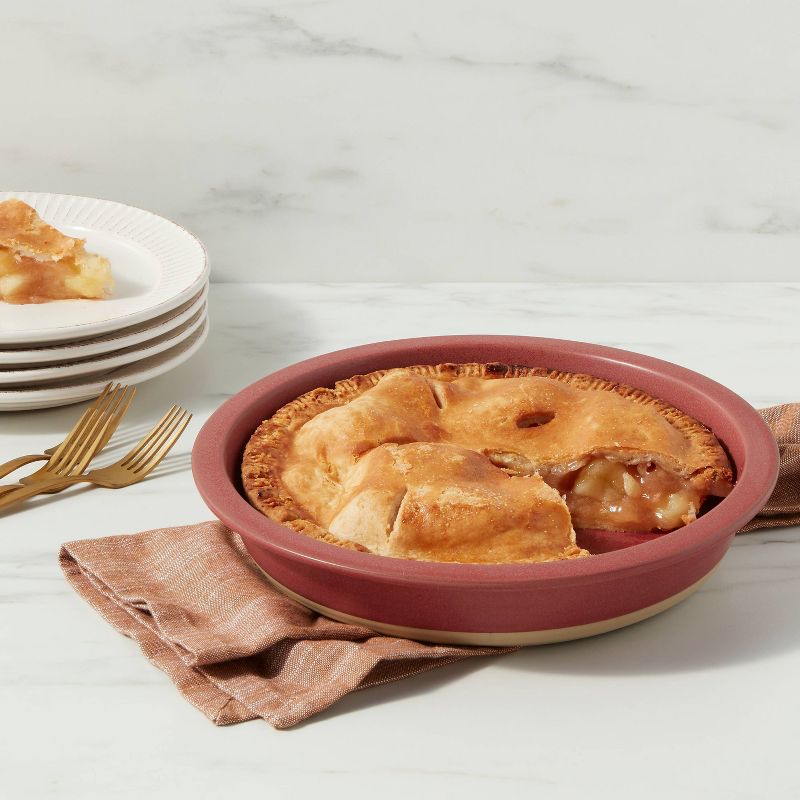 Photo 1 of 10" Stoneware Pie Dish Brown - Threshold™

