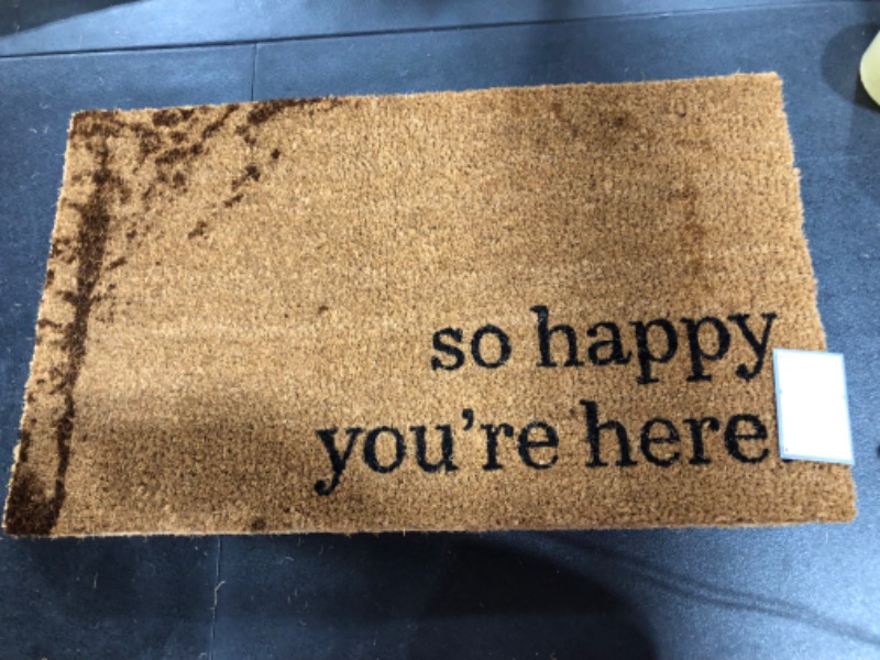Photo 2 of 16x26 So Happy Youre Here Doormat Natural - Threshold