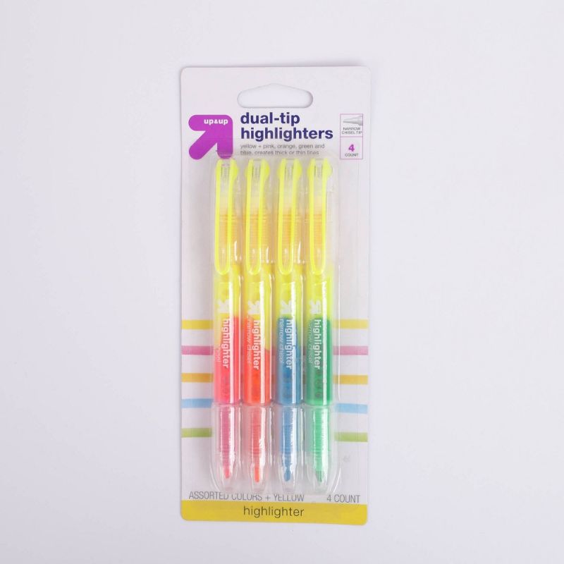 Photo 1 of 4 pack of 4ct Fashion Dual Tipped Highlighters - up & up™
