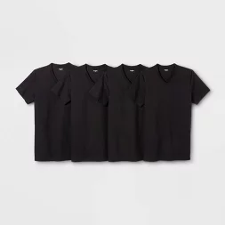 Photo 1 of Goodfellow & Co Mens 4-Pack T-Shirt Size XL Black Classic V-Neck Short Sleeve
