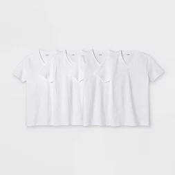 Photo 1 of Men's 4-Pack Goodfellow & Co Classic V-Neck T-Shirt White Size XXL
