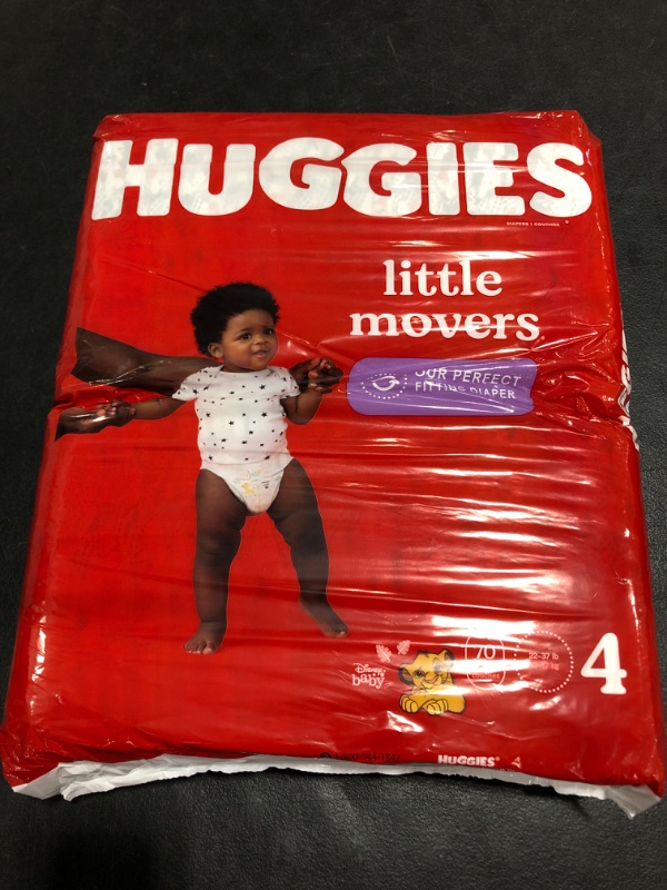 Photo 2 of Huggies Little Movers Baby Disposable Diapers - SIZE 4, 70 COUNT. PHOTO FOR REFERENCE, 70 COUNT TOTAL. 

