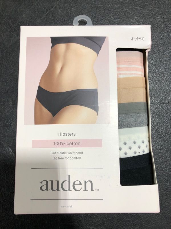Photo 2 of Auden S / (4-6) Women's Hipster 6 Pack of Underwear 100% Cotton. SIZE SMALL 4-6.
