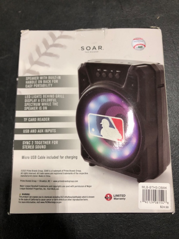 Photo 2 of BLUETOOTH WIRELESS LED SPEAKER MLB ARIZONA DIAMONDBACKS. FACTORY SEALED. 