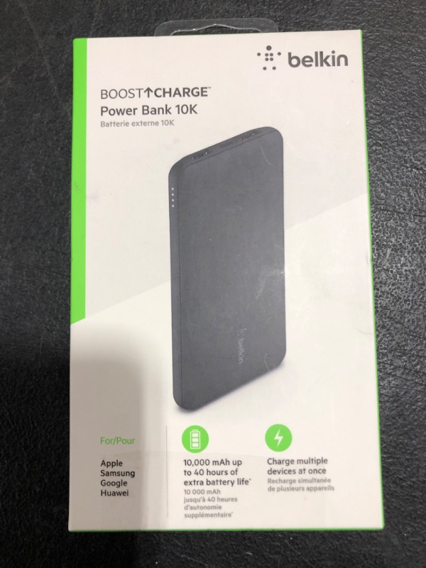 Photo 1 of 3-Port Power Bank 10K + USB-a to USB-C Cable. OPEN BOX.
