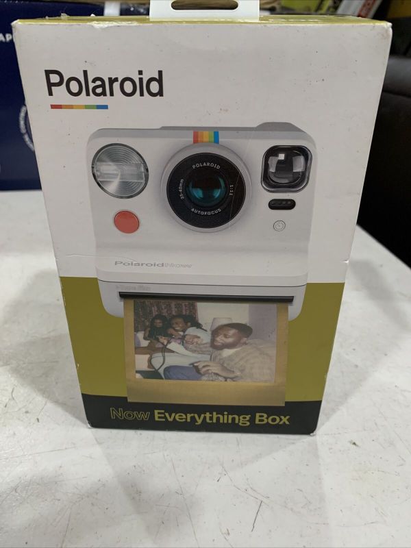 Photo 1 of Polaroid Now Instant Film Camera Bundle ( PRD 006185 ). OPEN BOX. PRIOR USE. MISSIN 1 PACK OF FILM.
