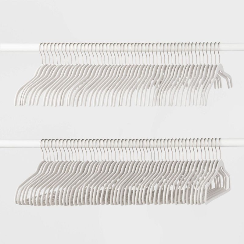Photo 1 of 100pk Combo Pack Suit/Shirt Flocked Hangers - Brightroom™. OPEN BOX. 

