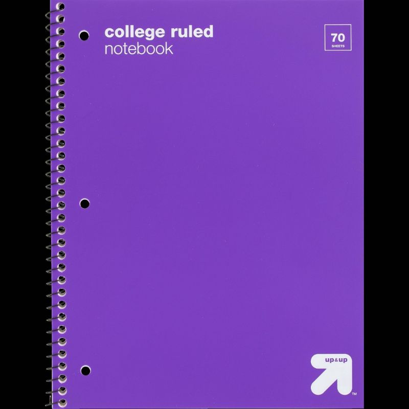 Photo 1 of BOX OF 22 College Ruled Purple 1 Subject Flexible Plastic Cover Spiral Notebook - up & up
