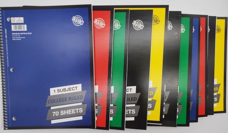 Photo 1 of LOT OF 50 Spiral Notebook 1 Subject 70 Sheets Wide Ruled Spiral Notebooks

