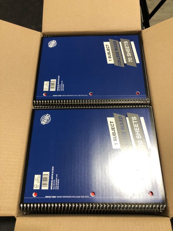 Photo 1 of BOX OF 48 Spiral Notebook 1 Subject 70 Sheets Spiral Notebooks. COLLEGE RULED. COLORS MAY VARY. 
