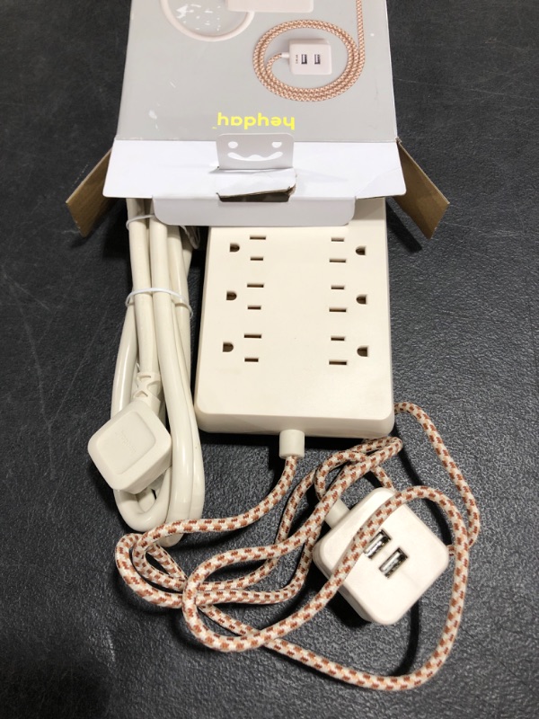 Photo 3 of Heyday 6-Outlet Surge Protector with 6' Extension Cord- Stone White. OPEN BOX. PRIOR USE.
