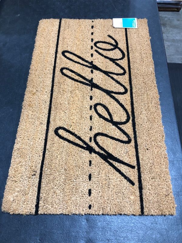 Photo 2 of 1'6x2'6 Hello Cursive Coir Doormat - Room Essentials
