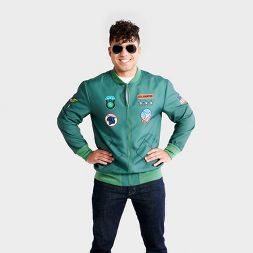 Photo 1 of Adult Fighter Pilot Halloween Costume Jacket with Sunglasses - Hyde & EEK! Boutique™. SIZE ADULT LARGE. 

