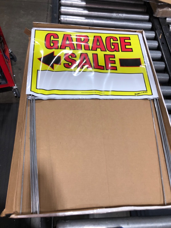 Photo 2 of 8 pack of Sunburst Systems Large 2-Sided Garage Sale Sign with Metal U-Stake