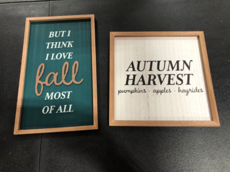 Photo 1 of 2 pack of fall seasonal signs