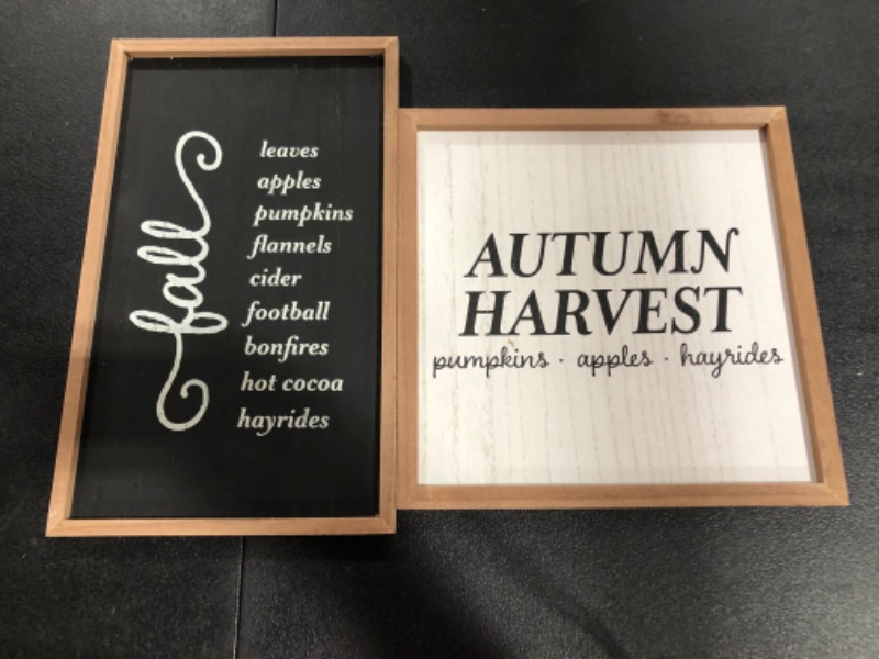 Photo 1 of 2 pack of fall seasonal signs